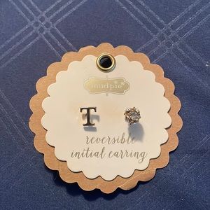 Mud Pie Reversible Initial Earrings